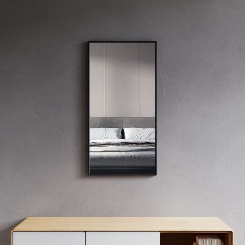Black Aluminum & Glass Bathroom Mirror 2