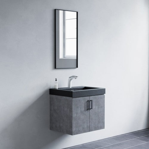 Black Aluminum & Glass Bathroom Mirror 3