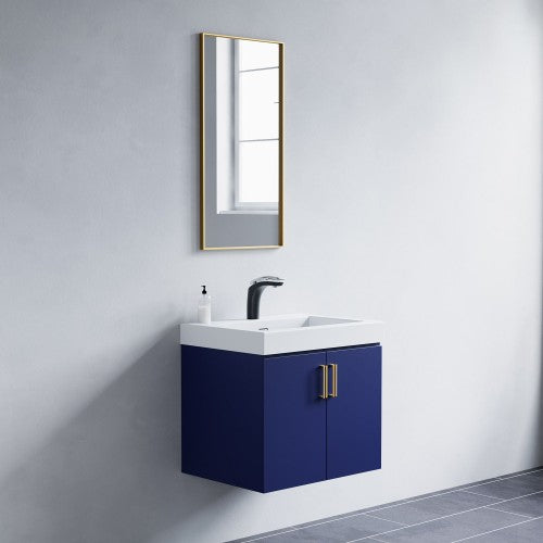 Brushed Brass Aluminum & Glass Bathroom Mirror 3