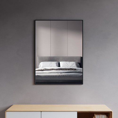 Black Aluminum & Glass Bathroom Mirror 2