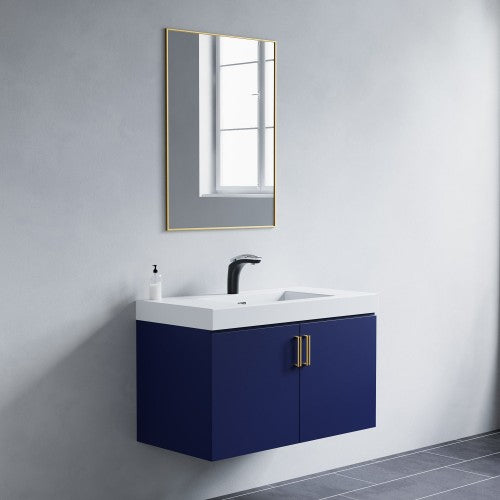 Brushed Brass Aluminum & Glass Bathroom Mirror 3