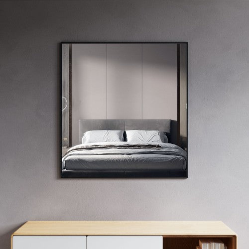 Black Aluminum & Glass Bathroom Mirror 2