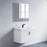 Matt White Aluminum & Glass Bathroom Mirror 3