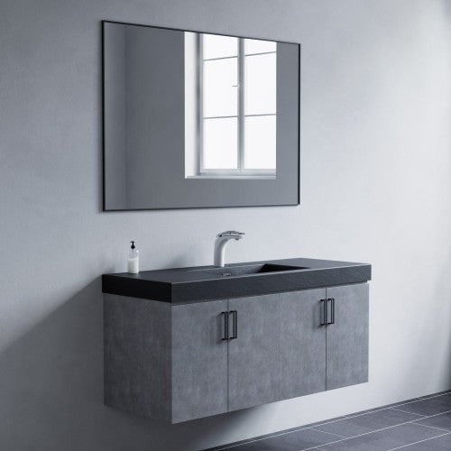 Black Aluminum & Glass Bathroom Mirror 3