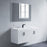 Matt White Aluminum & Glass Bathroom Mirror 3