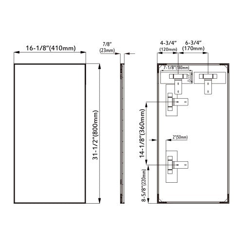 Black Aluminum & Glass Bathroom Mirror 7
