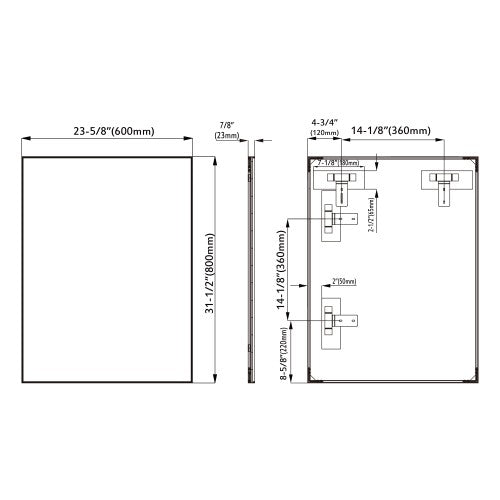 Brushed Brass Aluminum & Glass Bathroom Mirror 7