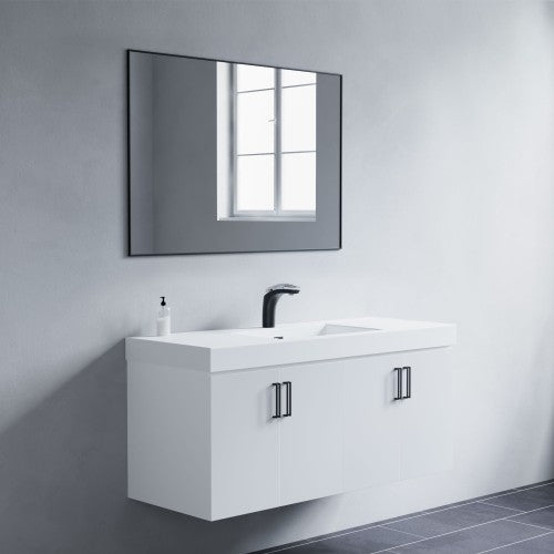 Black Aluminum & Glass Bathroom Mirror 4