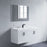 Matt White Aluminum & Glass Bathroom Mirror 4