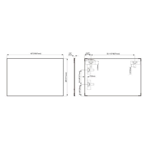 Matt White Aluminum & Glass Bathroom Mirror 5