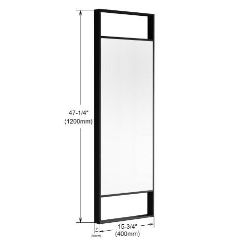 Black Aluminum & Glass Bathroom Mirror 9