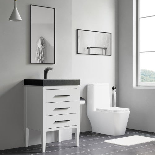 Black Aluminum & Glass Bathroom Mirror 5