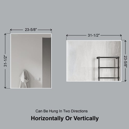 Matt White Aluminum & Glass Bathroom Mirror 6