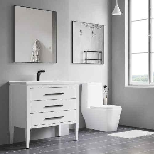 Black Aluminum & Glass Bathroom Mirror 5