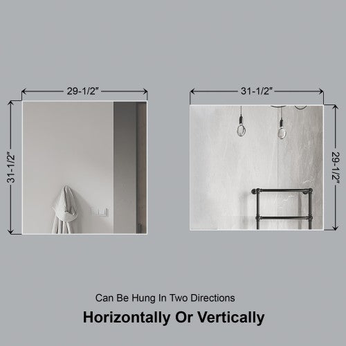 Matt White Aluminum & Glass Bathroom Mirror 6