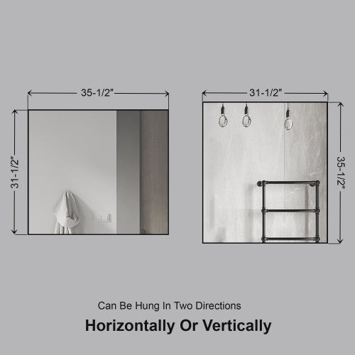 Black Aluminum & Glass Bathroom Mirror 6