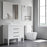 Matt White Aluminum & Glass Bathroom Mirror 5