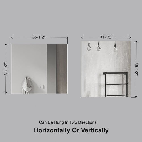 Matt White Aluminum & Glass Bathroom Mirror 6