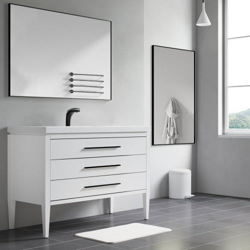 Black Aluminum & Glass Bathroom Mirror 5