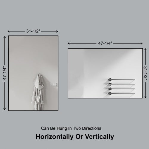 Black Aluminum & Glass Bathroom Mirror 6