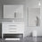 Matt White Aluminum & Glass Bathroom Mirror 4