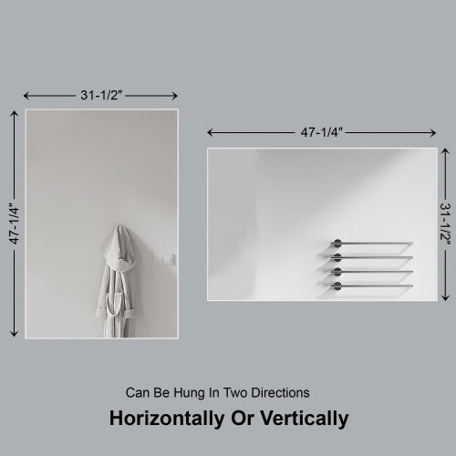 Matt White Aluminum & Glass Bathroom Mirror 6