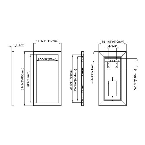 Black Aluminum Aluminum Bathroom Mirror 8