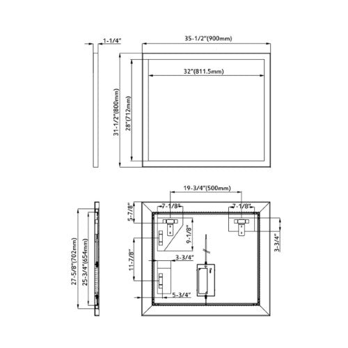 Black Aluminum Aluminum Bathroom Mirror 8
