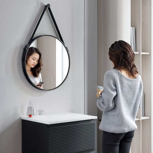 Black Aluminum Aluminum & Glass Bathroom Mirror 6