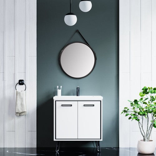 Black Aluminum Aluminum & Glass Bathroom Mirror 10