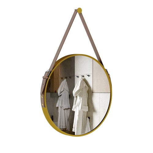 Gold Aluminum Aluminum & Glass Bathroom Mirror 3