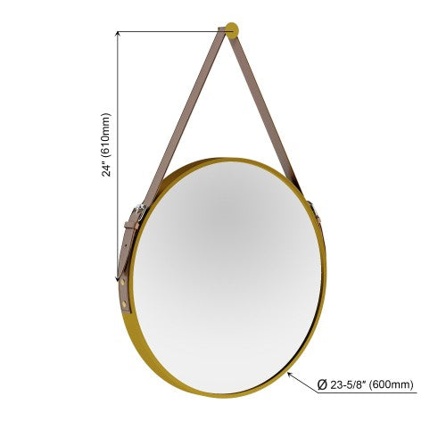 Gold Aluminum Aluminum & Glass Bathroom Mirror 11