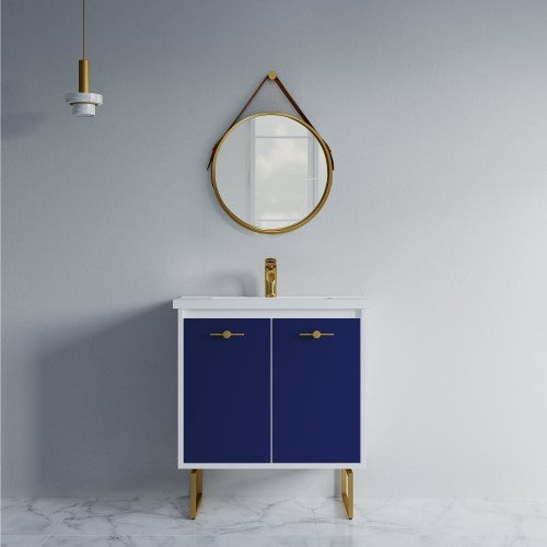 Gold Aluminum Aluminum & Glass Bathroom Mirror 8