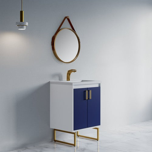 Gold Aluminum Aluminum & Glass Bathroom Mirror 9