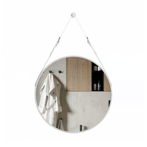 White Aluminum Aluminum & Glass Bathroom Mirror 2
