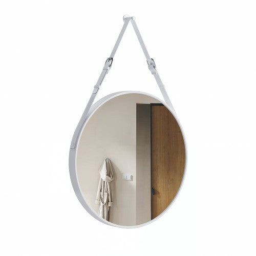 White Aluminum Aluminum & Glass Bathroom Mirror 3