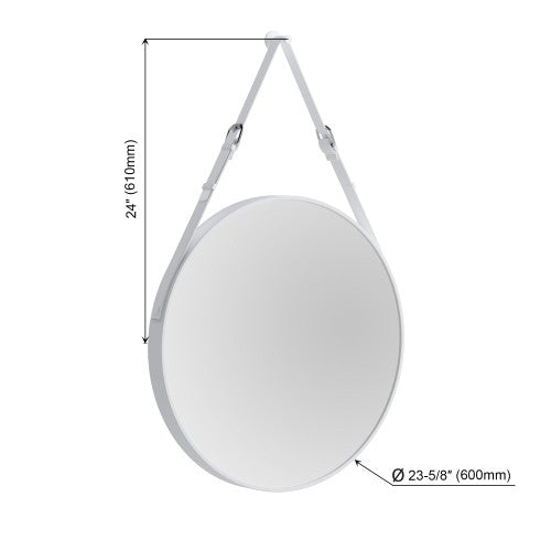 White Aluminum Aluminum & Glass Bathroom Mirror 11