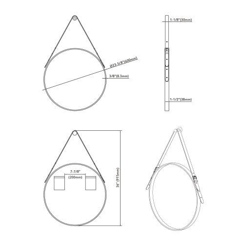White Aluminum Aluminum & Glass Bathroom Mirror 12