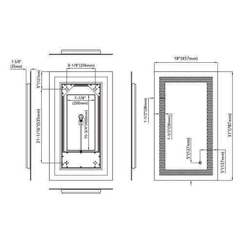 Black Aluminum Aluminum & Glass Bathroom Mirror 7