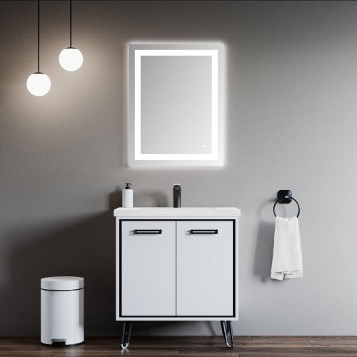 Black Aluminum Aluminum & Glass Bathroom Mirror 2
