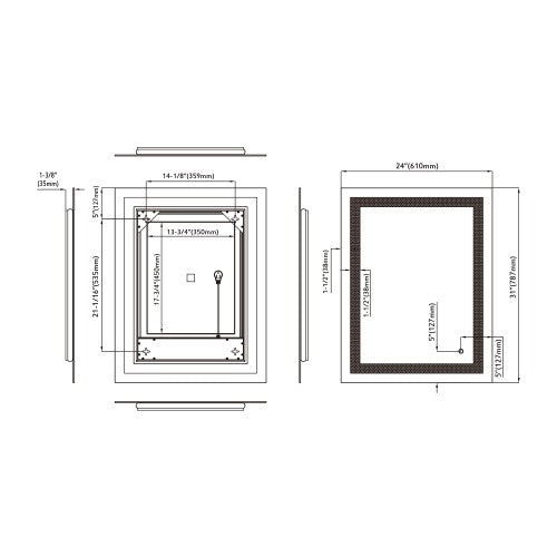 Black Aluminum Aluminum & Glass Bathroom Mirror 7