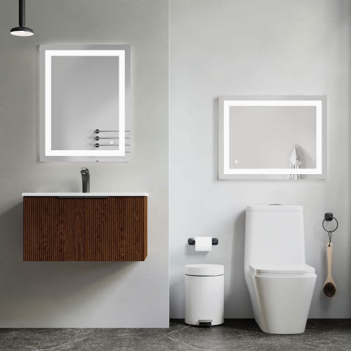 Black Aluminum Aluminum & Glass Bathroom Mirror 4