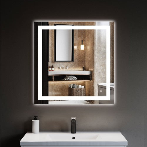 Black Aluminum Aluminum & Glass Bathroom Mirror 1