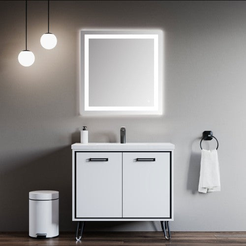 Black Aluminum Aluminum & Glass Bathroom Mirror 2