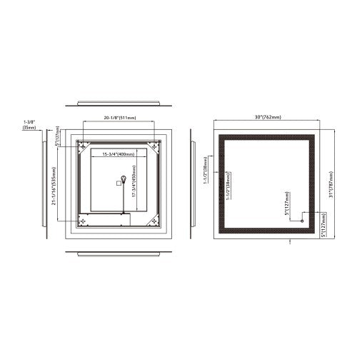 Black Aluminum Aluminum & Glass Bathroom Mirror 6