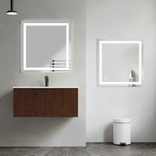Black Aluminum Aluminum & Glass Bathroom Mirror 3