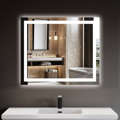 Black Aluminum Aluminum & Glass Bathroom Mirror 1