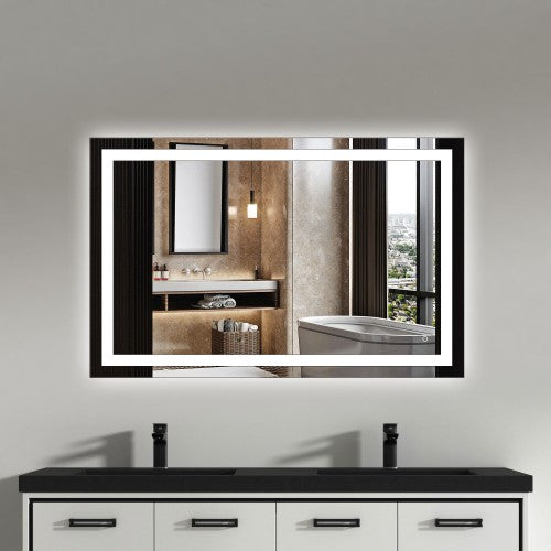 Black Aluminum Aluminum & Glass Bathroom Mirror 1