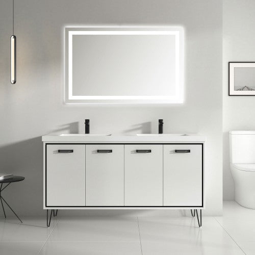 Black Aluminum Aluminum & Glass Bathroom Mirror 2