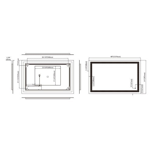 Black Aluminum Aluminum & Glass Bathroom Mirror 8